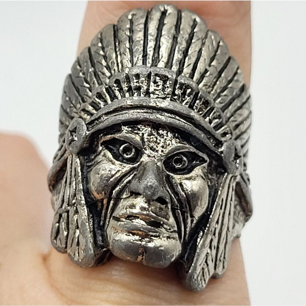Navajo Sterling Silver 925 Native American Head Ring SIZE 7 broken